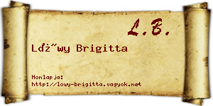 Lőwy Brigitta névjegykártya